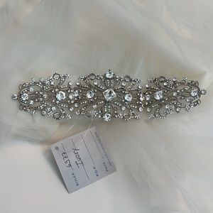 NWT Ivory Bridal Belt Tulle with Gorgeous Stone Details Sash
